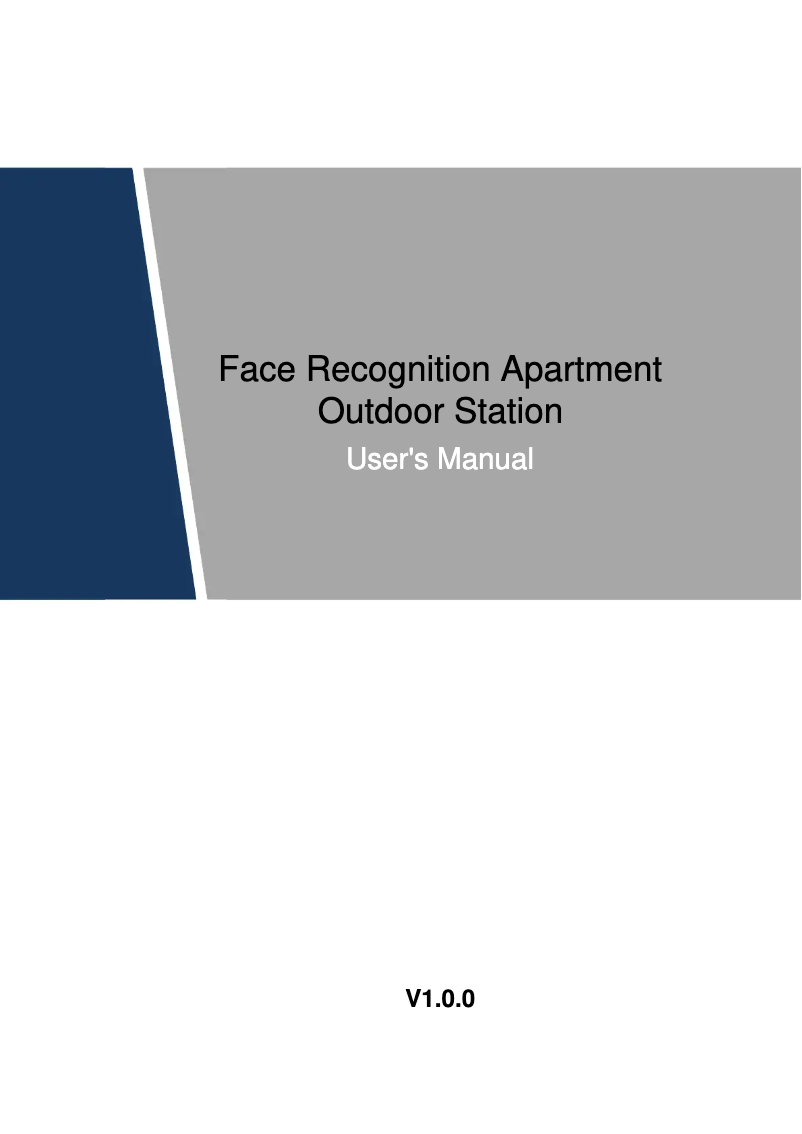 Page 1 de la notice Manuel utilisateur Dahua Technology Face Recognition Apartment Outdoor Station