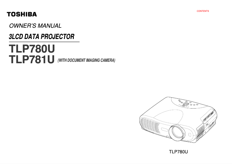 Page n°1 - Manuel utilisateur Toshiba TLP-780U