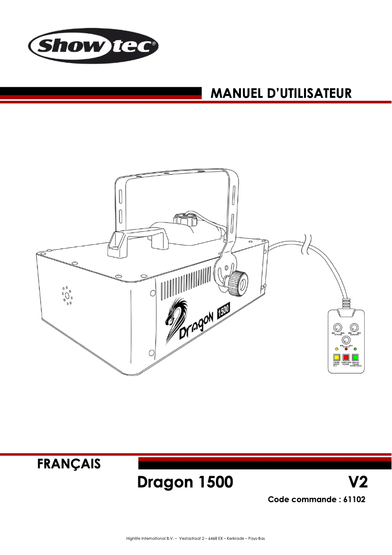 Page n°1 - Manuel utilisateur Showtec Dragon 1500