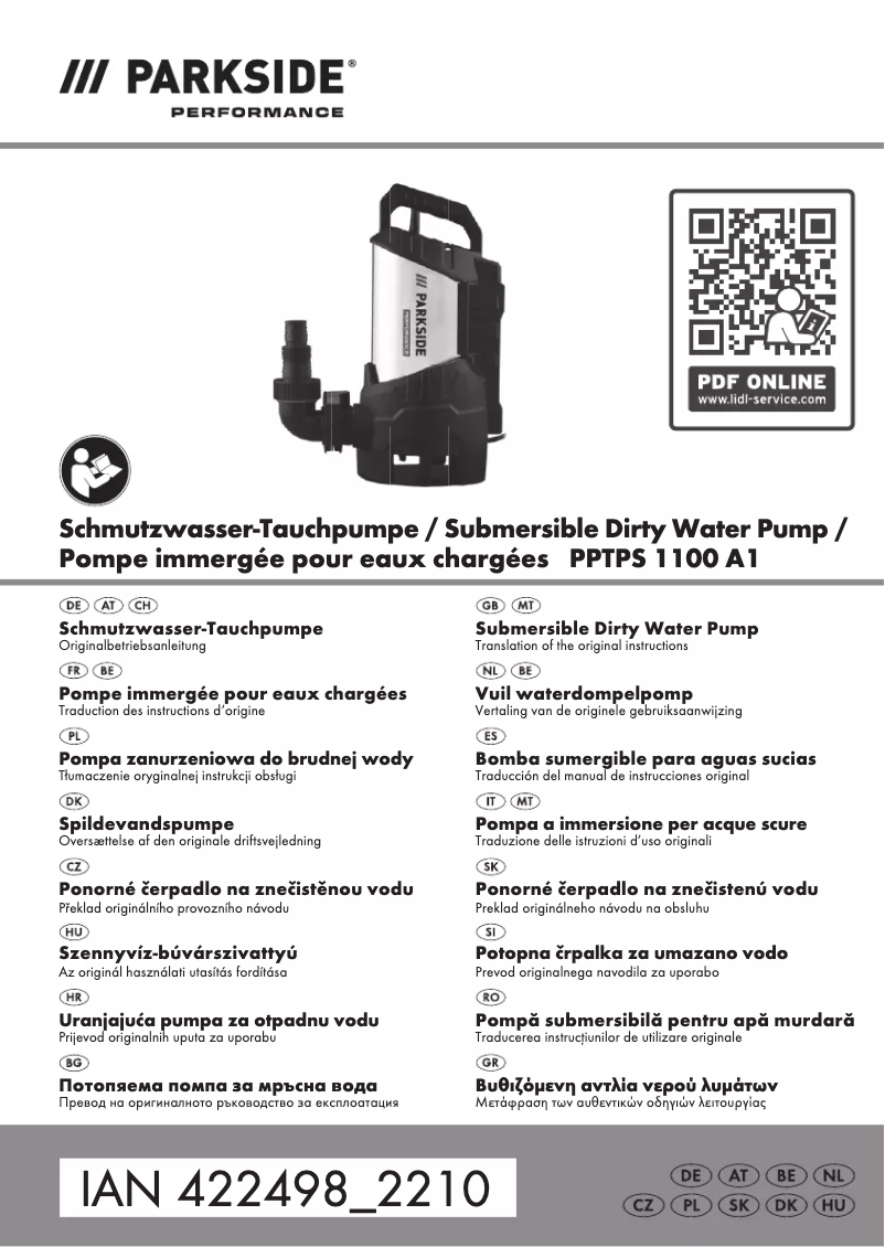 Page n°1 - Manuel utilisateur Parkside PPTPS 1100 A1