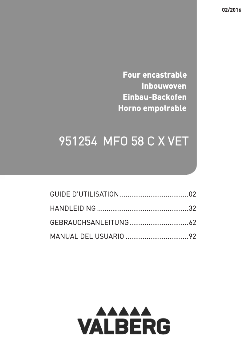 Image de la première page du manuel de l'appareil MFO 58 C X VET