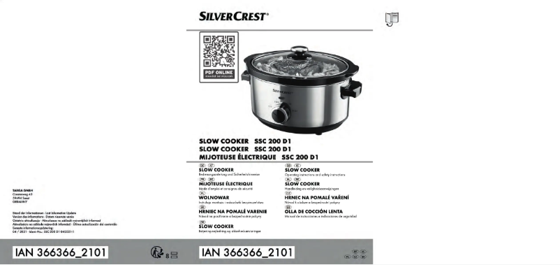 Page 1 de la notice Manuel utilisateur SilverCrest SSC6 320 A1