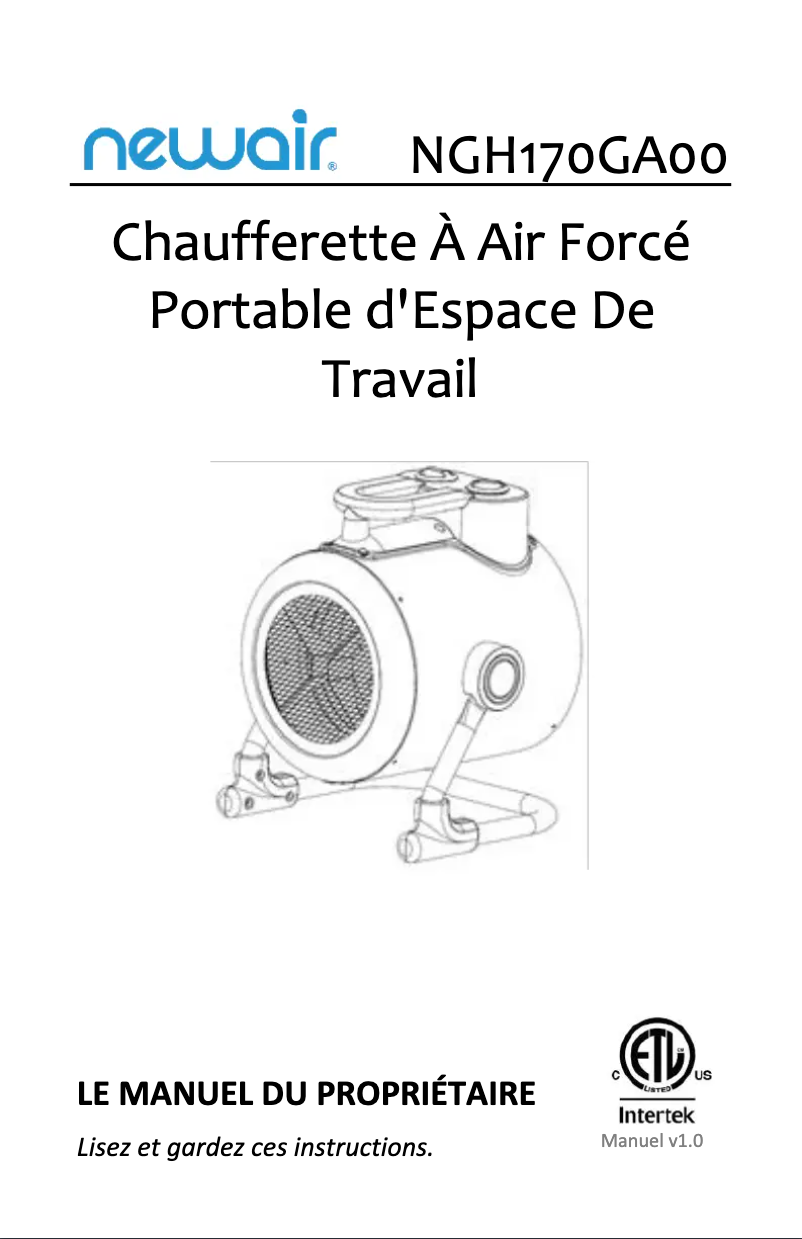 Page 1 de la notice Manuel utilisateur NewAir NGH170GA00