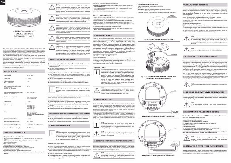 Page n°1 - Manuel utilisateur Fibaro FGSS-001