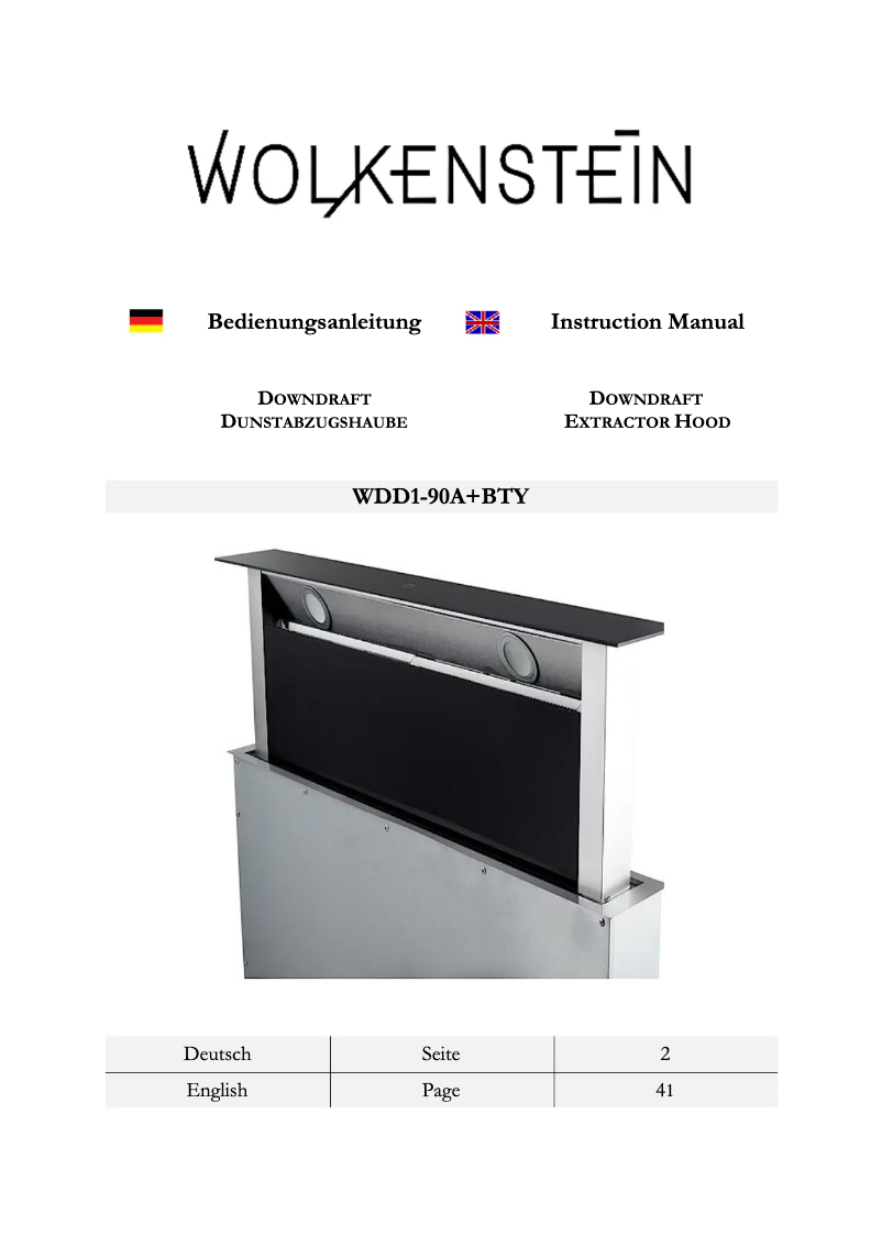 Page n°1 - Manuel utilisateur Wolkenstein WDD1-90A+BTY