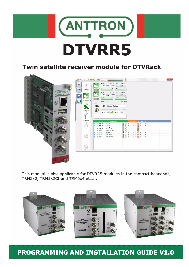 Image de la première page du manuel de l'appareil DTVRR5
