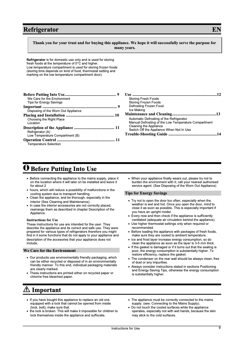 Image de la première page du manuel de l'appareil R 1217 BAB