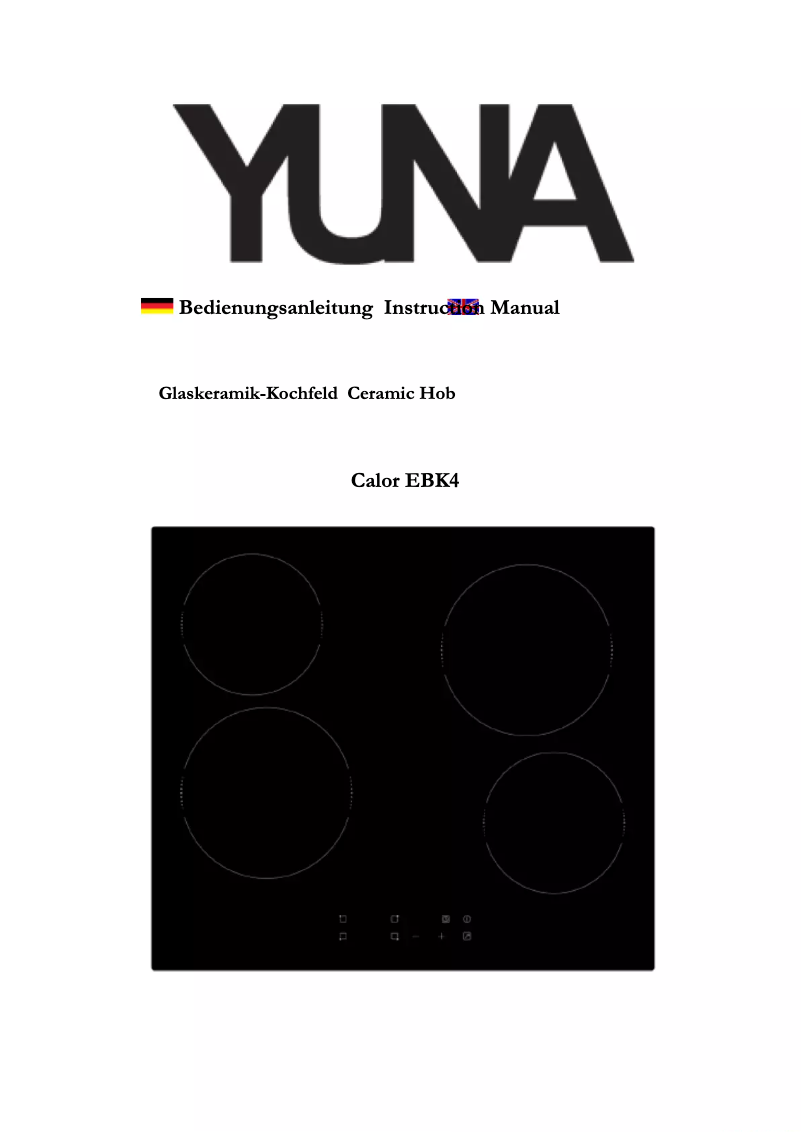 Page n°1 - Manuel utilisateur YUNA Calor EBK4