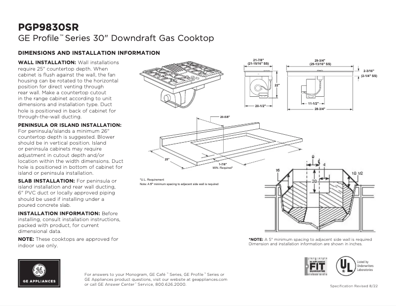 Image de la première page du manuel de l'appareil Profile PGP9830SRSS