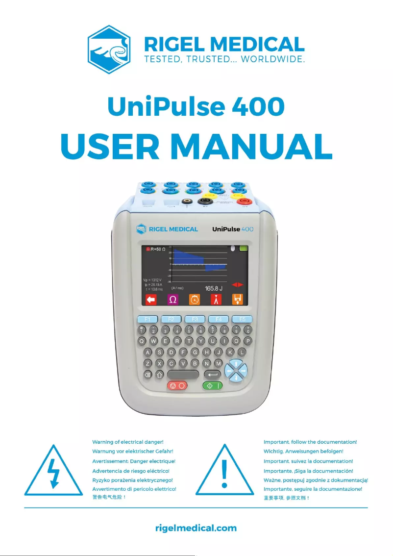 Page 1 de la notice Manuel utilisateur Rigel Medical UniPulse 400