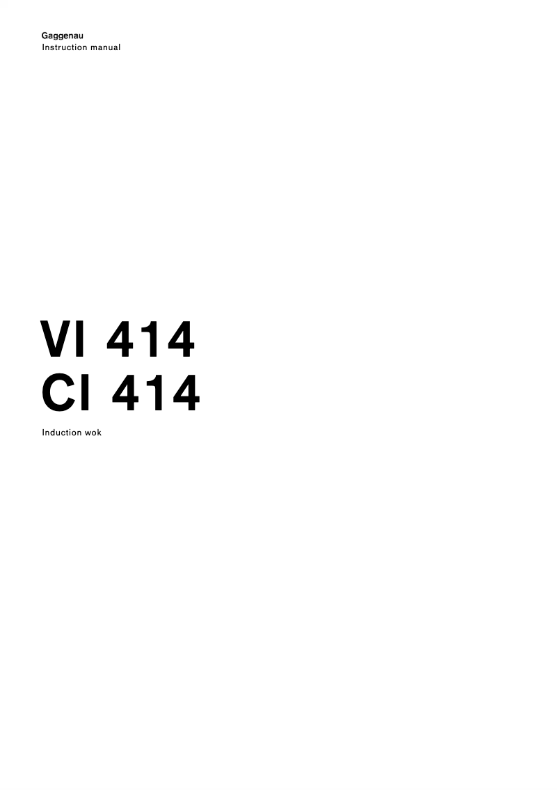 Page n°1 - Manuel utilisateur Gaggenau CI414101
