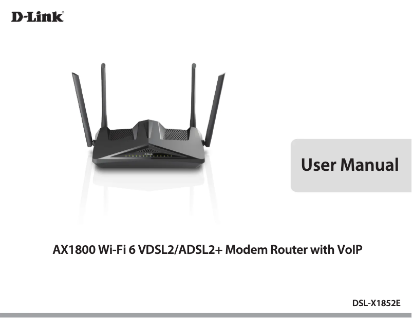 Image de la première page du manuel de l'appareil DSL-X1852E