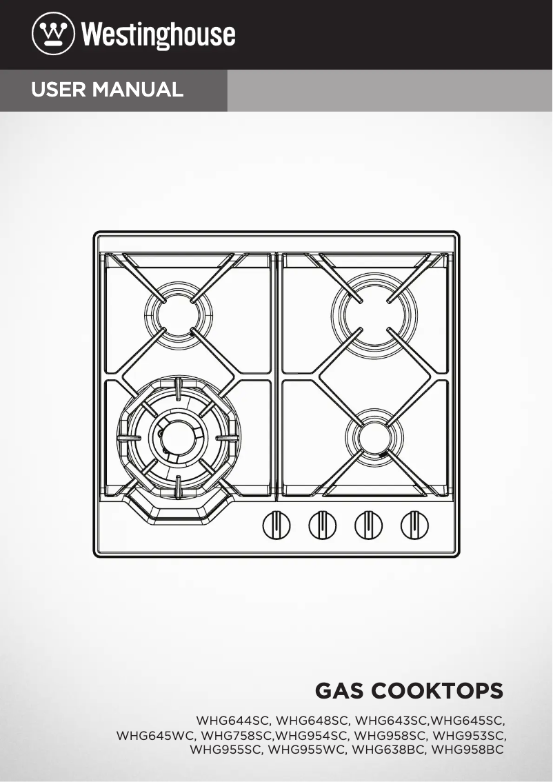 Page 1 de la notice Manuel utilisateur Westinghouse WHG644SC