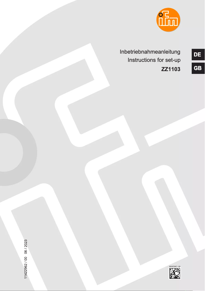 Page n°1 - Manuel utilisateur IFM ZZ1103