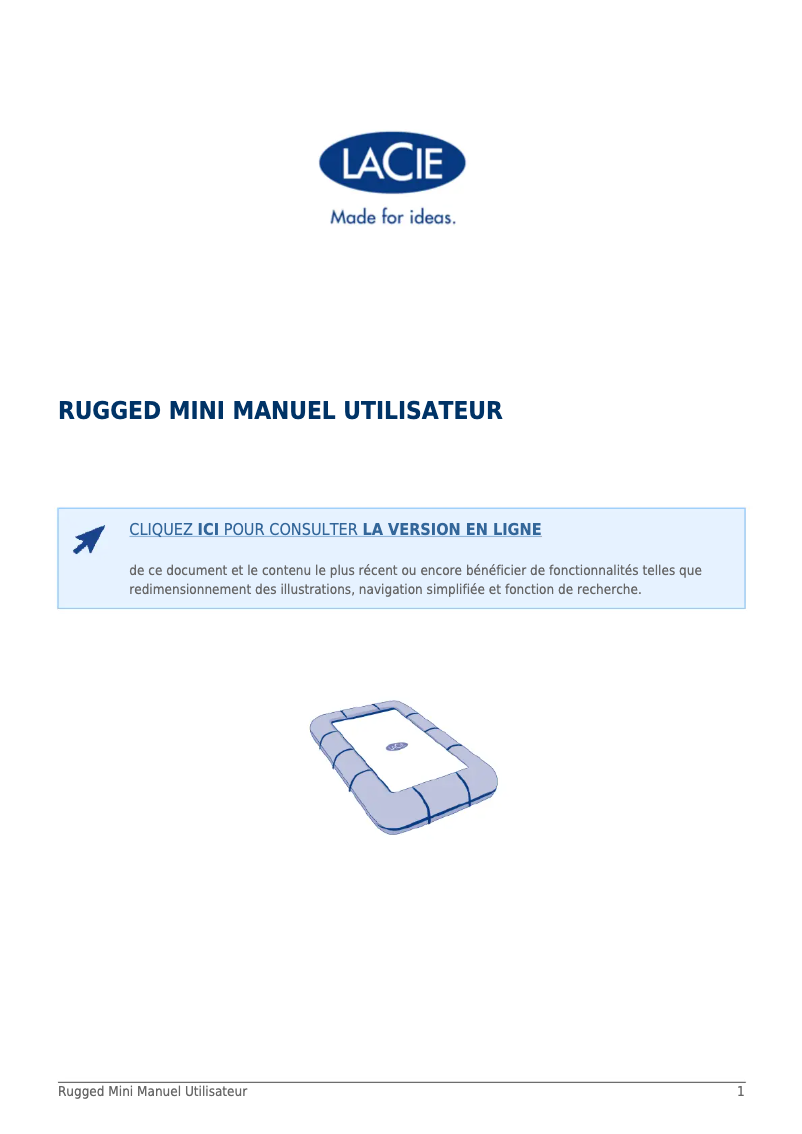 Image de la première page du manuel de l'appareil Rugged USB-C