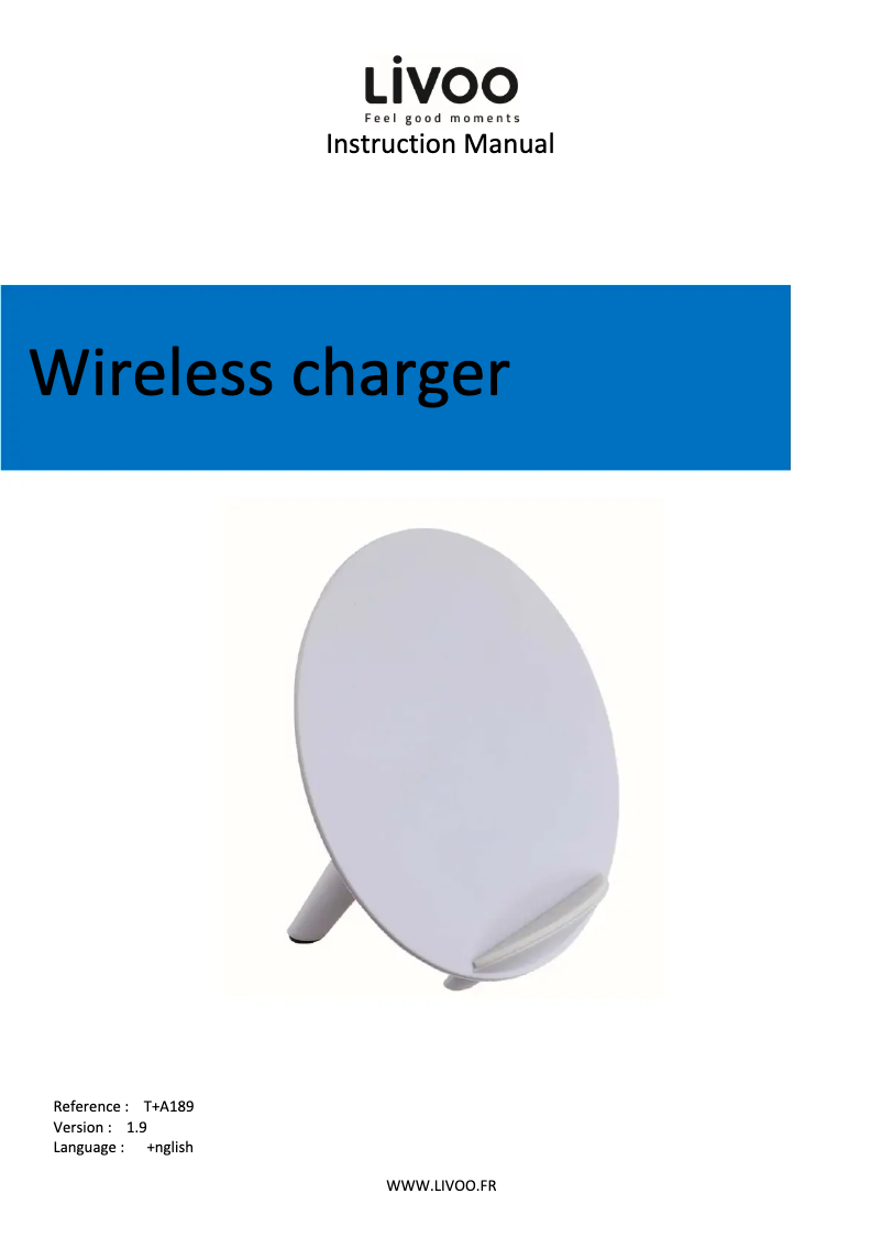 Page 1 de la notice Manuel utilisateur Livoo TEA184
