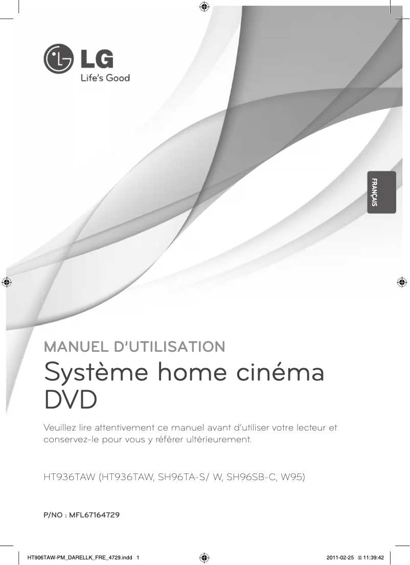 Image de la première page du manuel de l'appareil HT936TAW