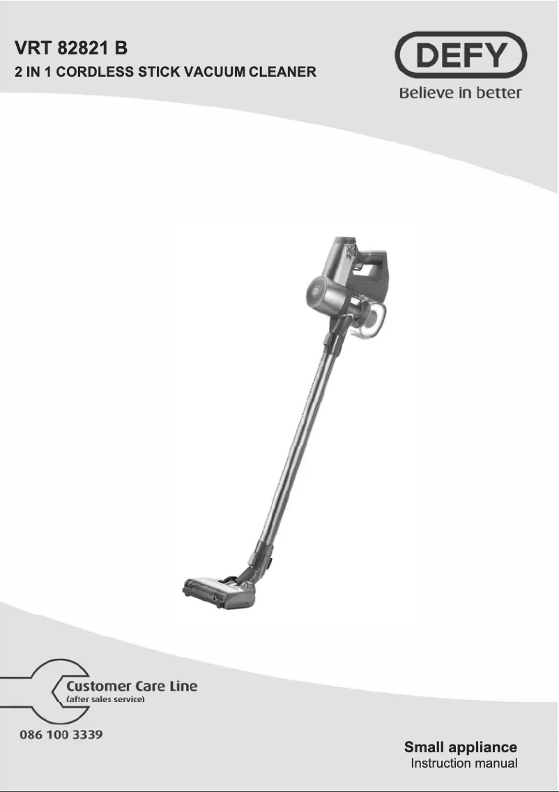 Page 1 de la notice Manuel utilisateur Defy VRT82821D