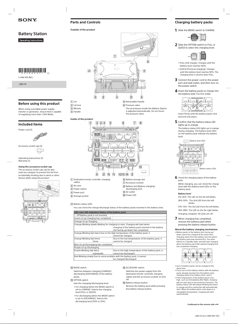 Image de la première page du manuel de l'appareil LBN-H1