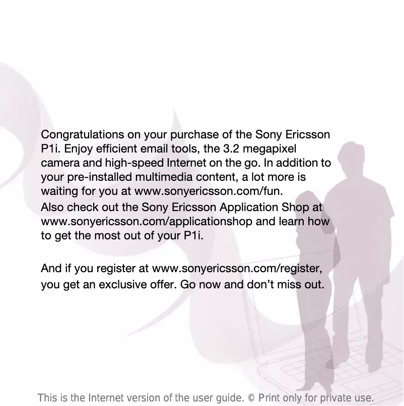 Image de la première page du manuel de l'appareil P1