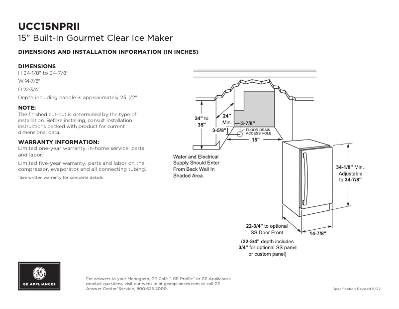 Image de la première page du manuel de l'appareil UCC15NPRII