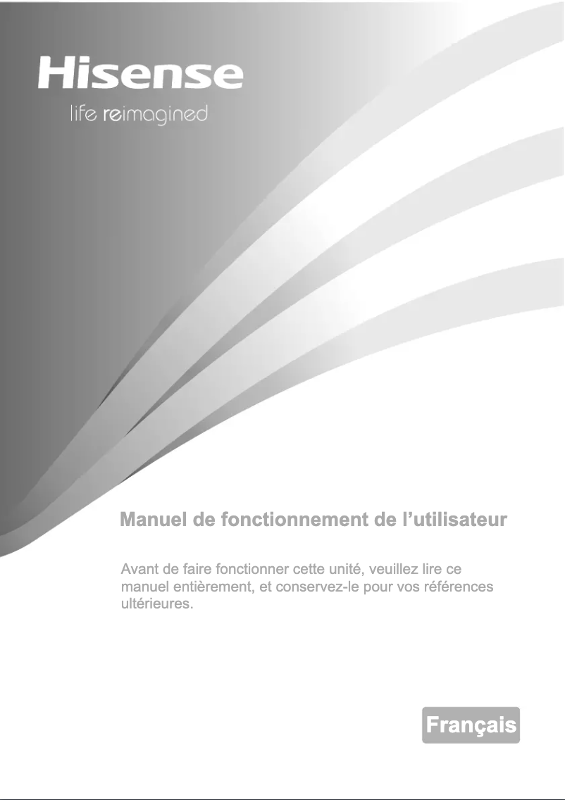 Page 1 de la notice Manuel utilisateur Hisense RB316D4WBF