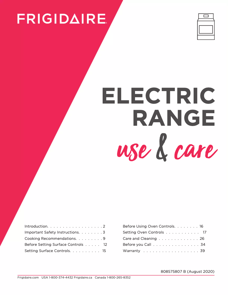 Image de la première page du manuel de l'appareil FCFE2425AW