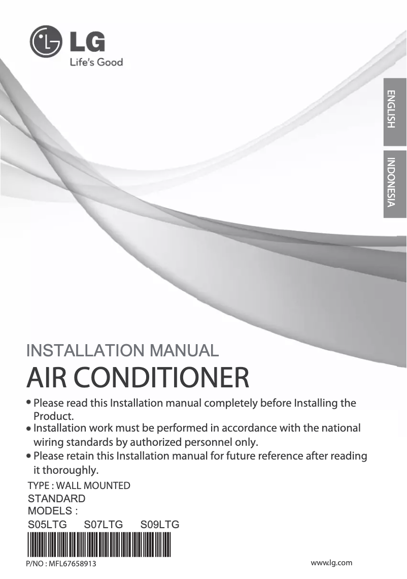 Page 1 de la notice Manuel utilisateur LG SN09LTG