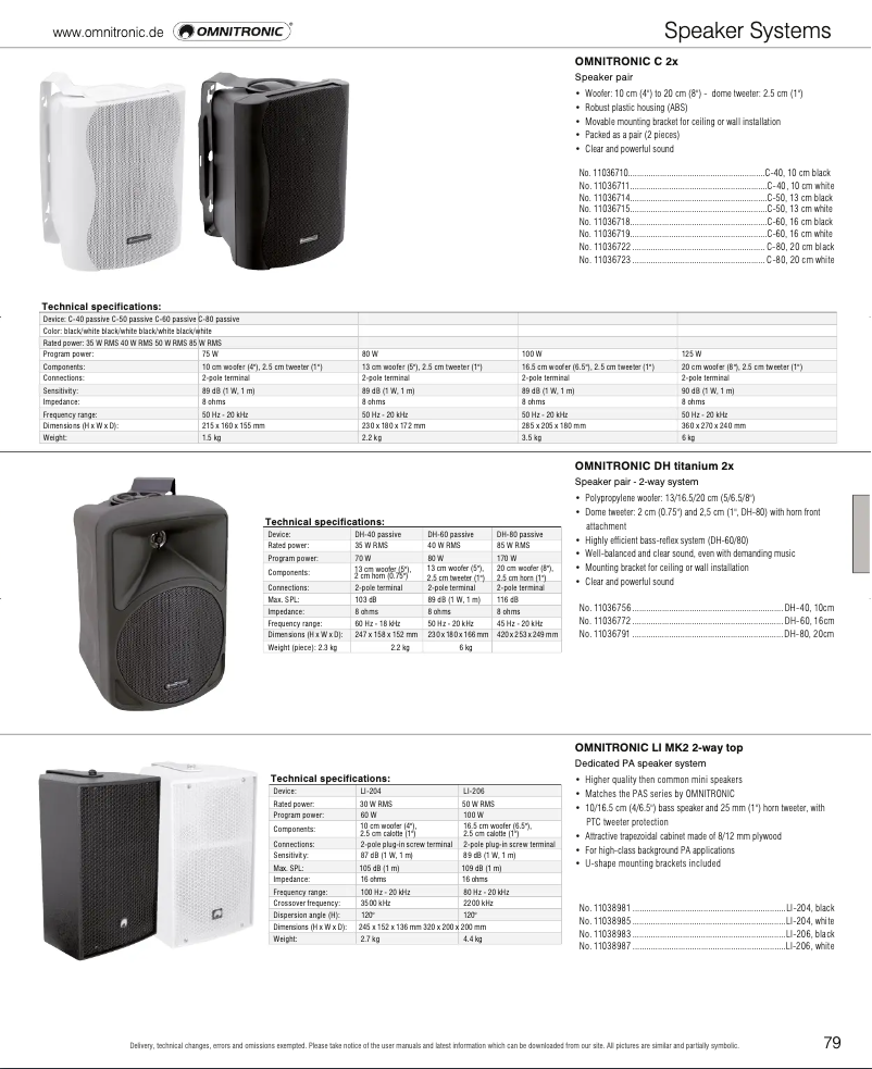 Page 1 de la notice Catalogue Omnitronic C-40