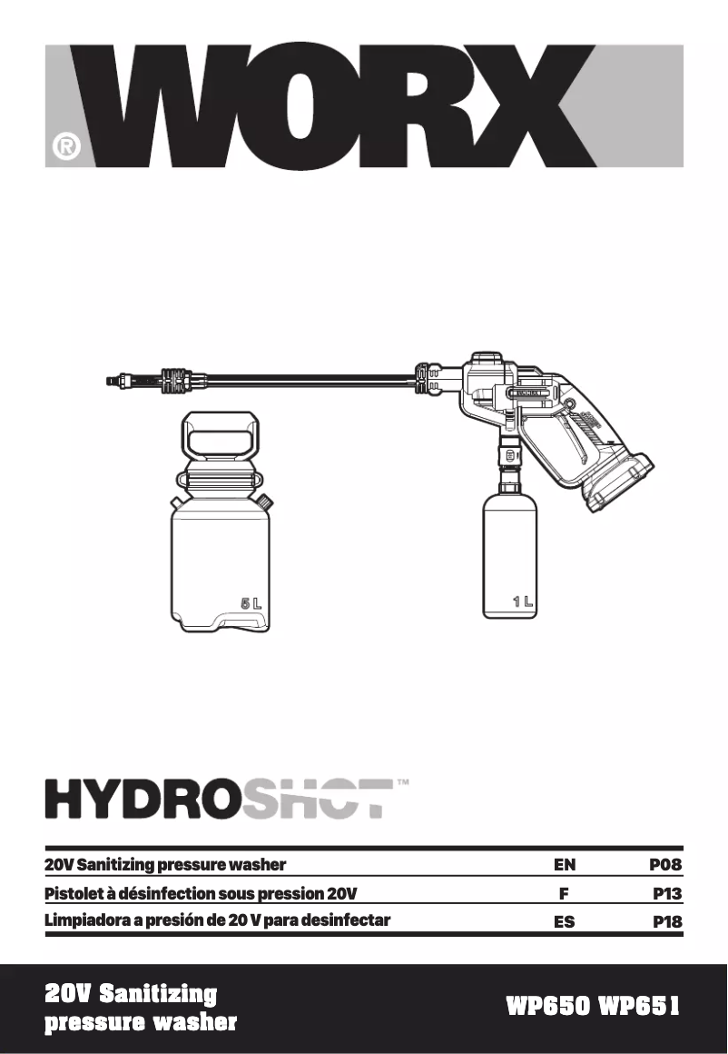 Page 1 de la notice Manuel utilisateur Worx WP650
