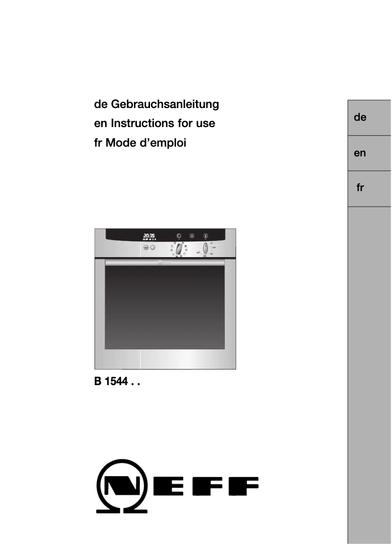 Page n°1 - Manuel utilisateur Neff B1544S0