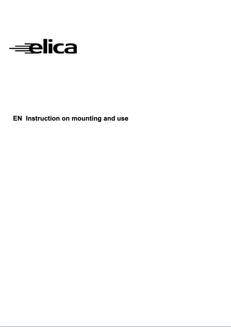 Page 1 of the manual User Manual Elica Halcyon