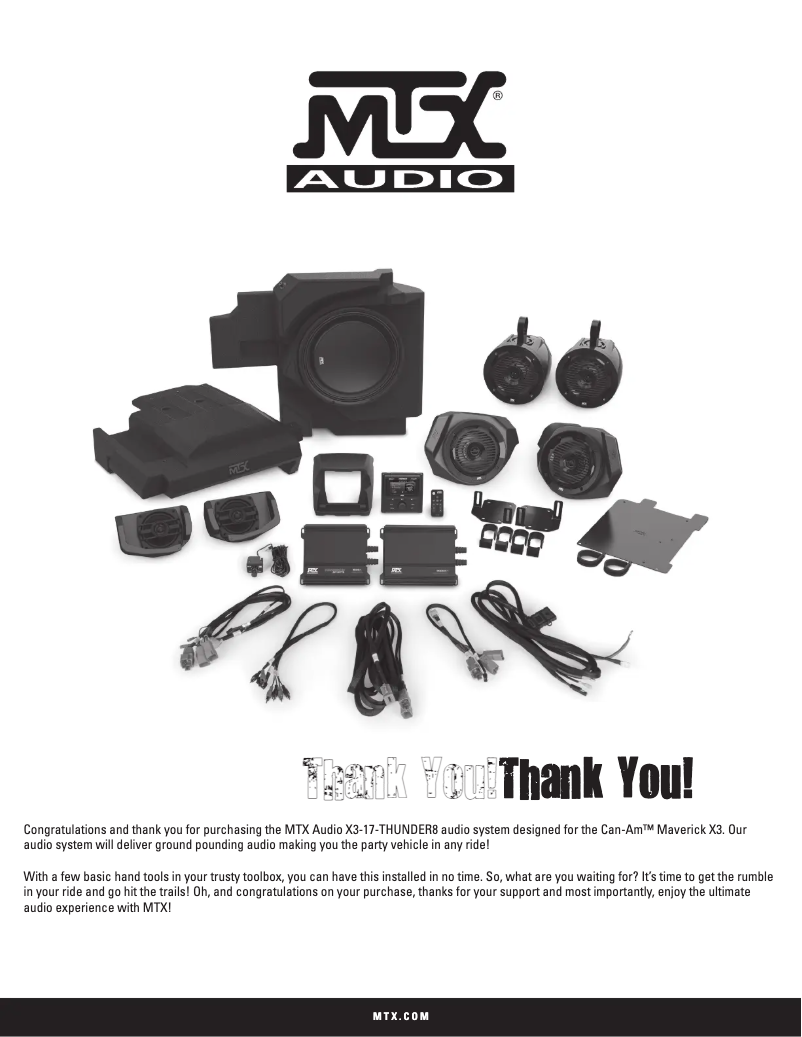 Page 1 de la notice Manuel utilisateur MTX Audio X3-17-THUNDER8