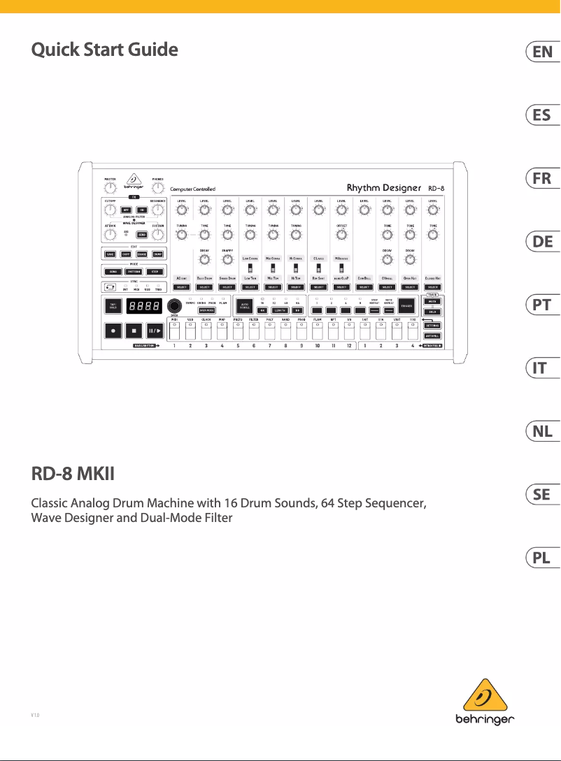 Página 1 del manual Manual de usuario Behringer Rhythm Designer RD-8 MKII