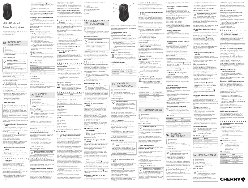 Page 1 de la notice Manuel utilisateur Cherry MC 2.1