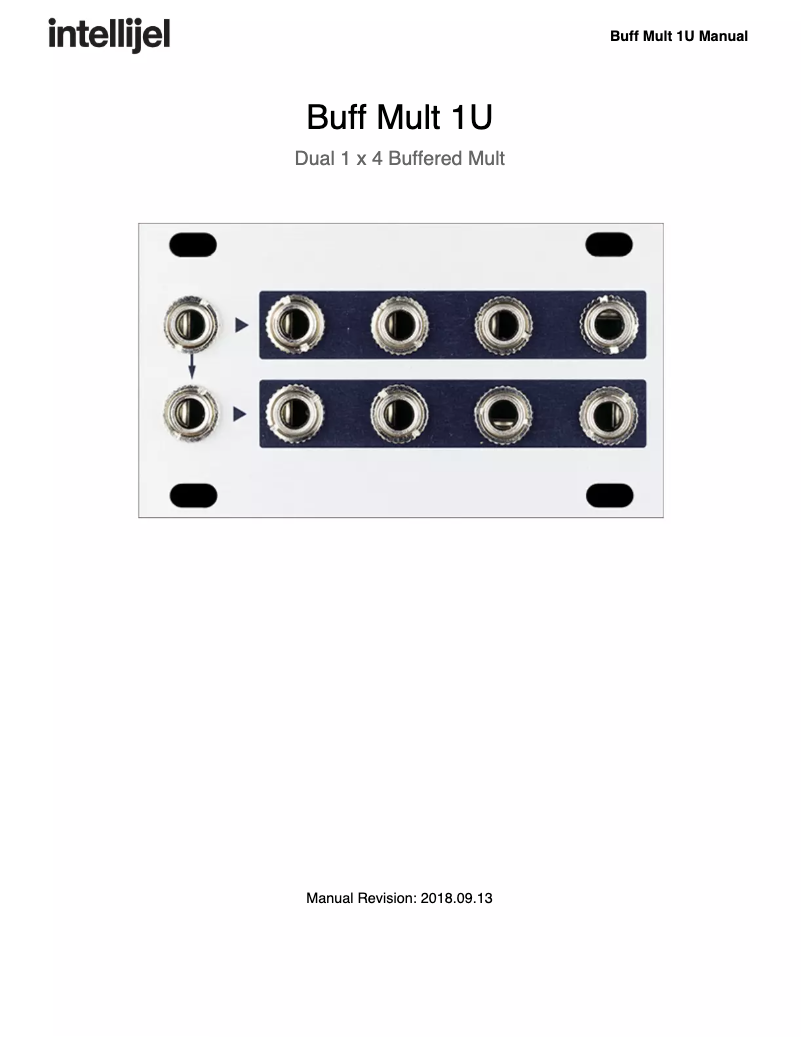 Page 1 de la notice Manuel utilisateur Intellijel Buff Mult 1U