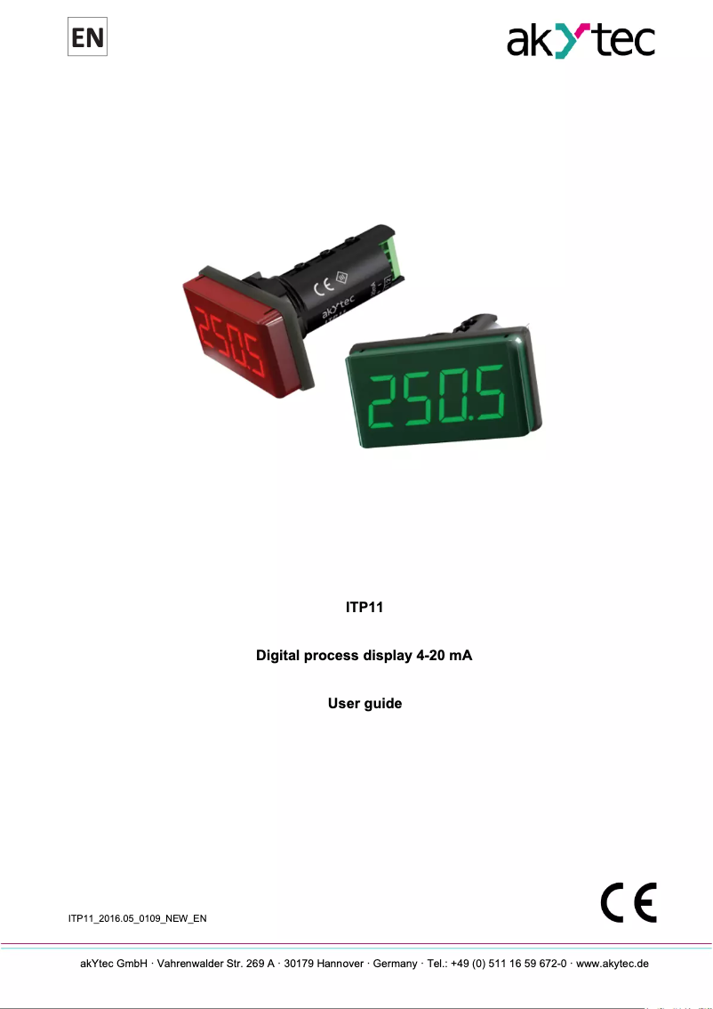 Page n°1 - Manuel utilisateur akYtec ITP11