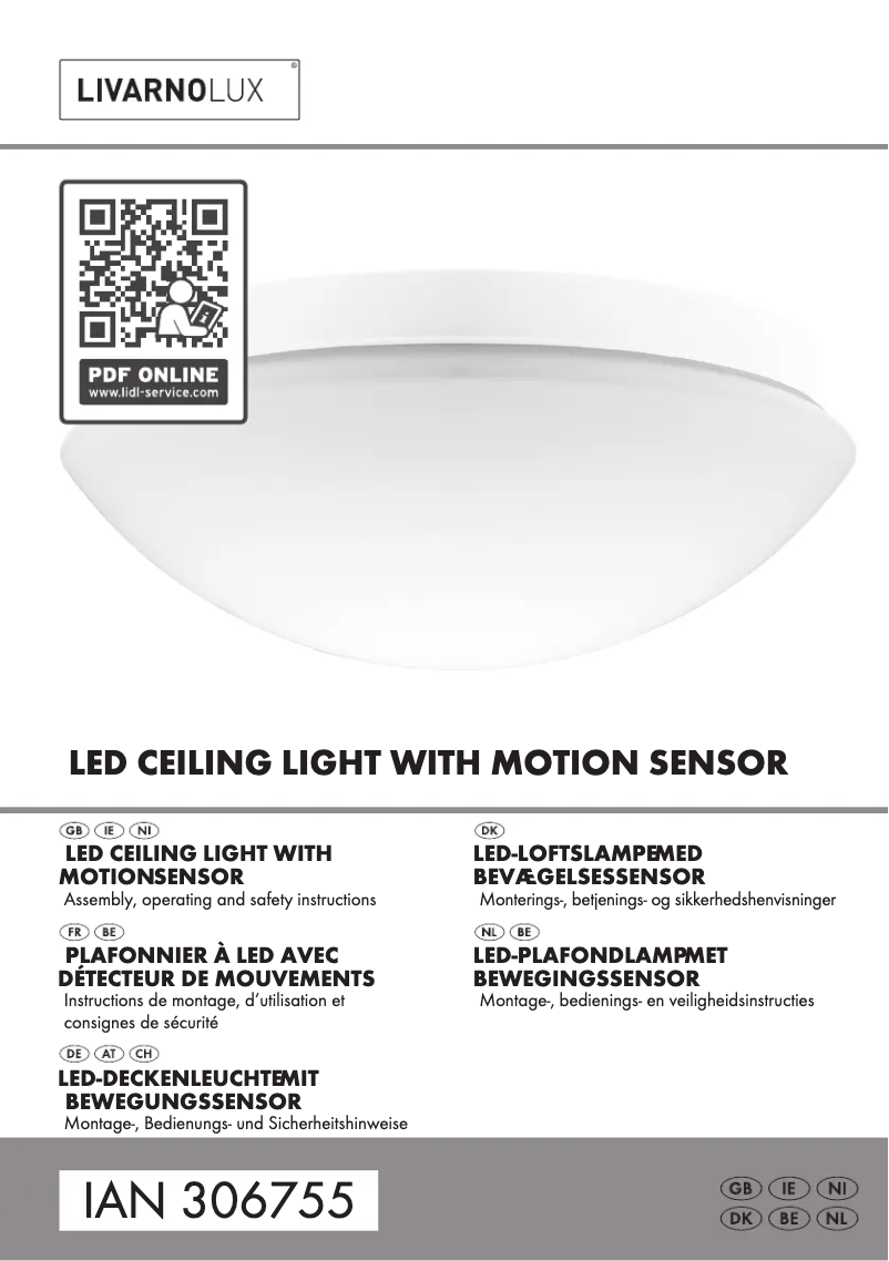 Page 1 de la notice Manuel utilisateur Livarno Lux IAN 306755