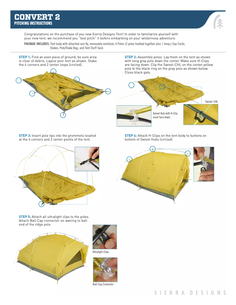Página 1 del manual Manual de usuario Sierra Designs Convert 2