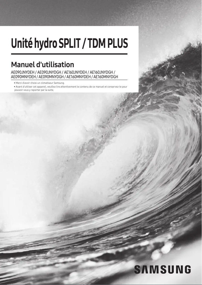 Page 1 de la notice Manuel utilisateur Samsung AE090JNYDEH/EU