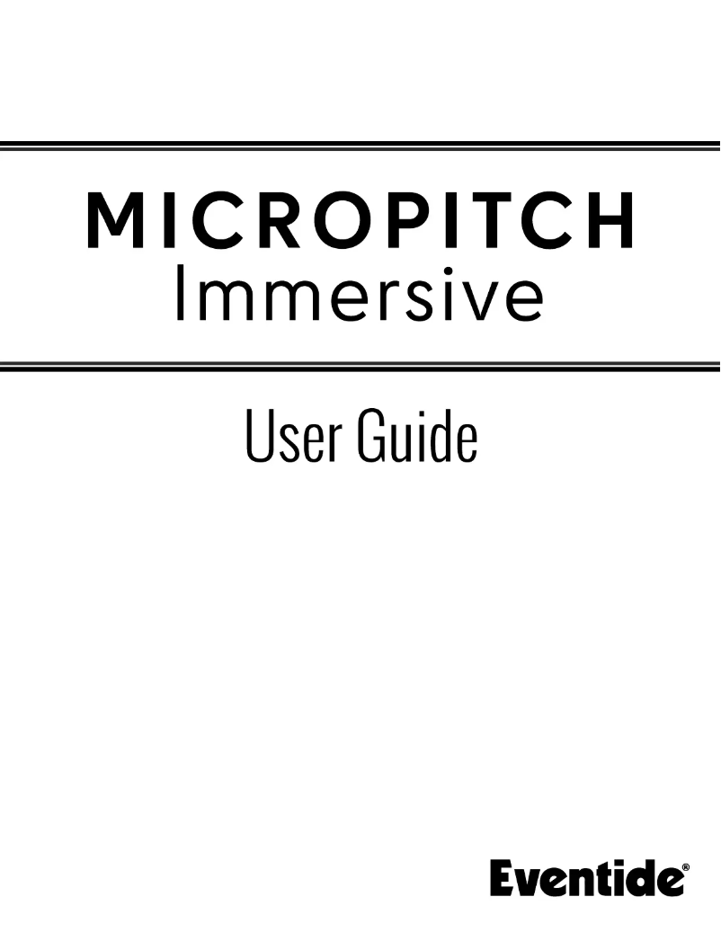 Page 1 de la notice Manuel utilisateur Eventide MicroPitch Immersive