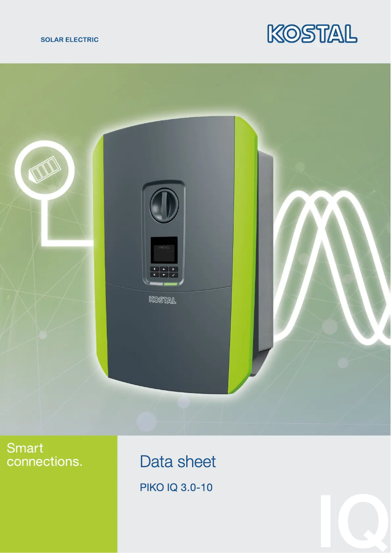 Page 1 de la notice Fiche technique Kostal IQ 7.0