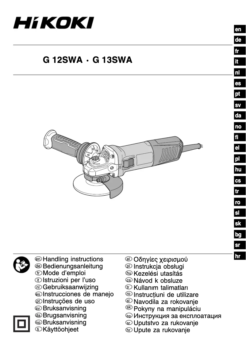 Page 1 de la notice Manuel utilisateur HiKOKI G12SWA