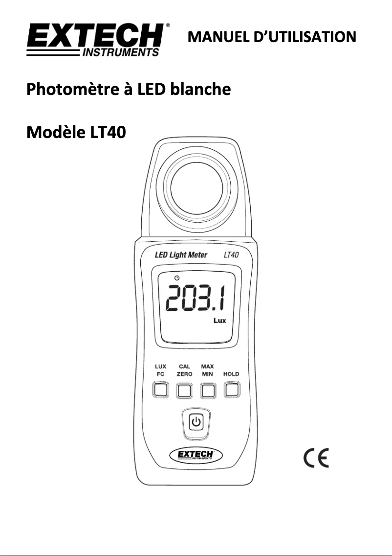 Página 1 del manual Manual de usuario Extech LT40
