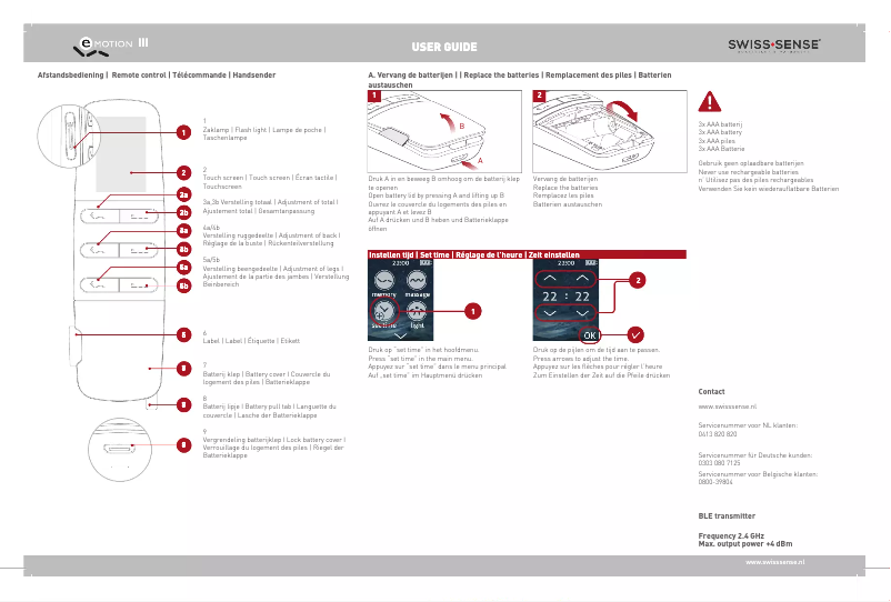 Page n°1 - Manuel utilisateur Swiss Sense Emotion III