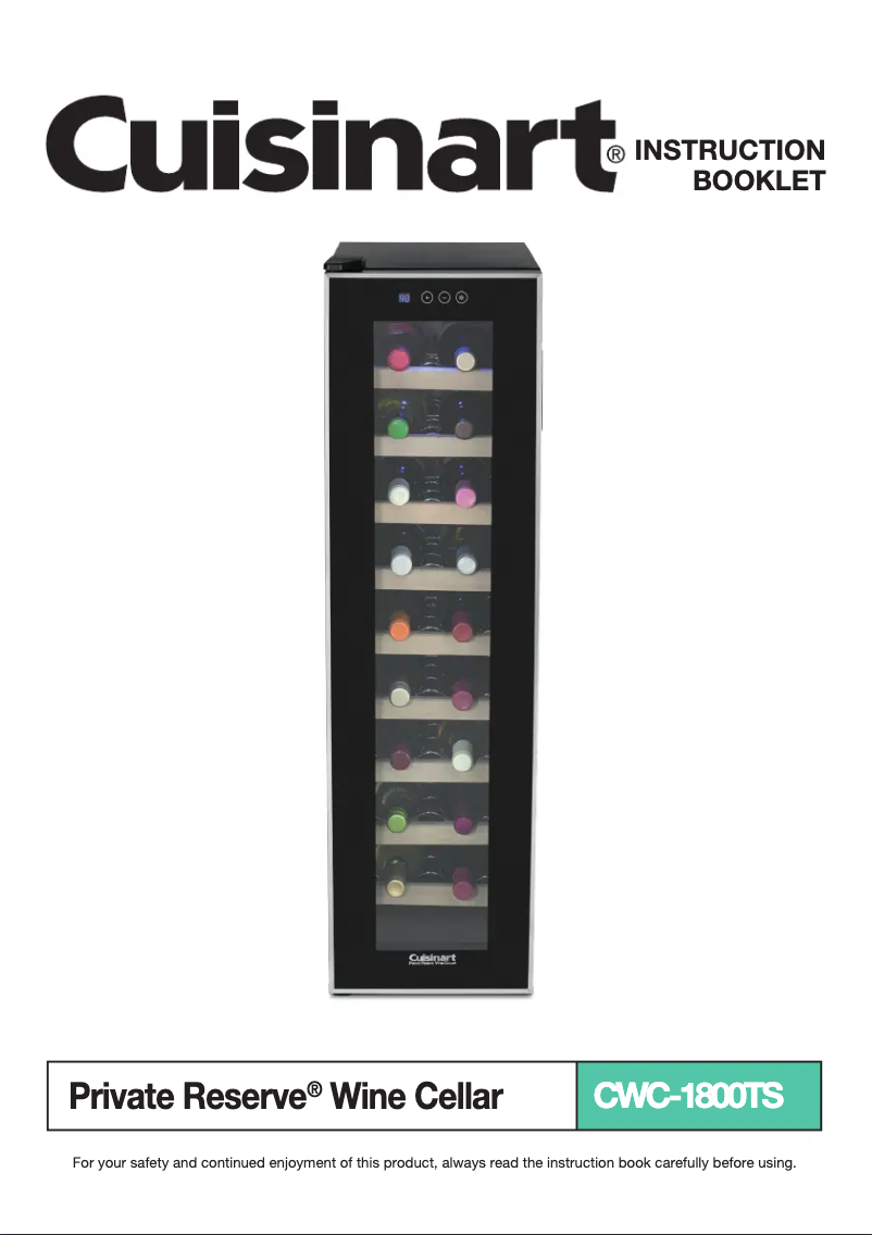 Image de la première page du manuel de l'appareil Private Reserve CWC-1800TS