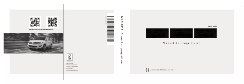 Page n°1 - Manuel utilisateur Lincoln MKC (2017)