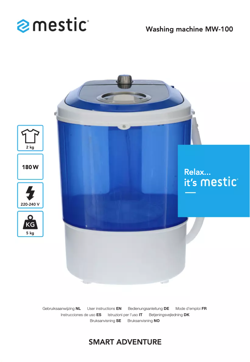 Page 1 de la notice Manuel utilisateur Mestic MW-100