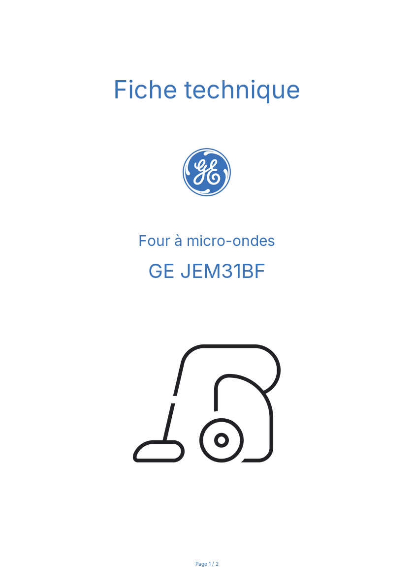 Image de la première page du manuel de l'appareil JEM31BF