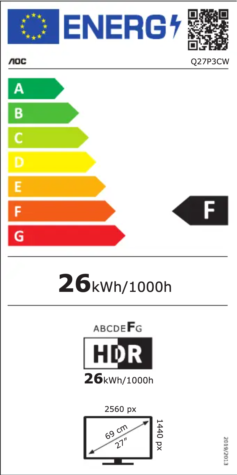 Page n°1 - Label énergétique AOC Q27P3CW